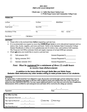 Private Loan Request Form