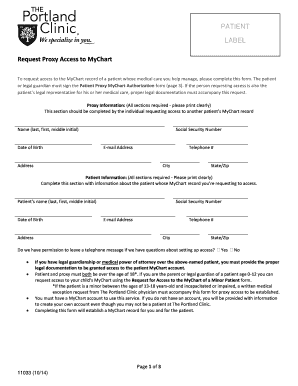 Request Proxy Access to MyChart Form