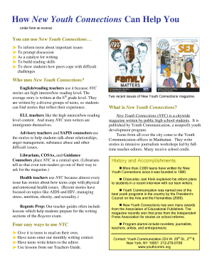 New Youth Connections Order Form