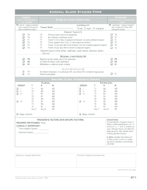 Adrenal Gland Staging Form