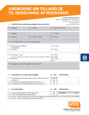 Application for Rainwater Infiltration Permit