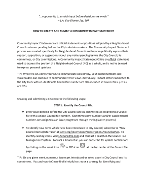 Community Impact Statement Template