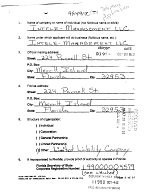 Florida Pay Telephone Service Application
