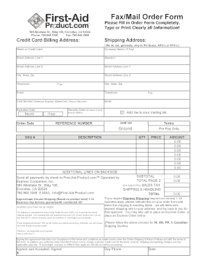 Fax/Mail Order Form