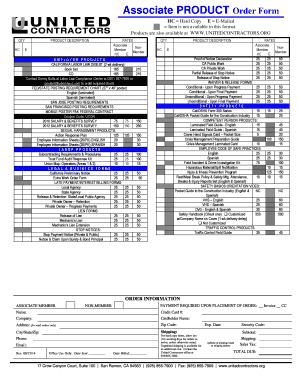 Associate Product Order Form