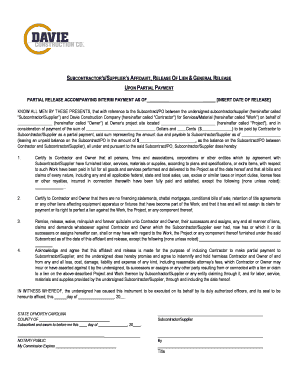Subcontractor's Affidavit and Release of Lien