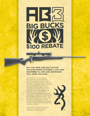 Browning AB3 Bolt-Action Rifle Rebate Form