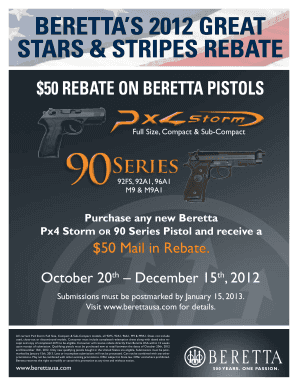 Beretta Pistol Rebate Form
