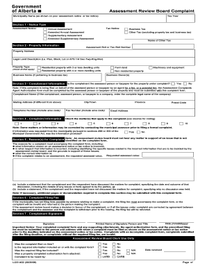 Assessment Review Board Complaint Form