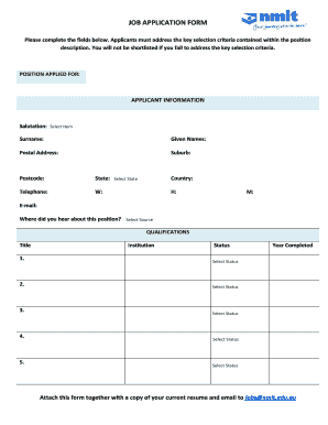Job Application Form