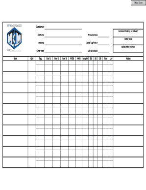 Customer Order Form