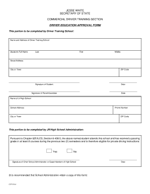 Illinois Driver Education Approval Form