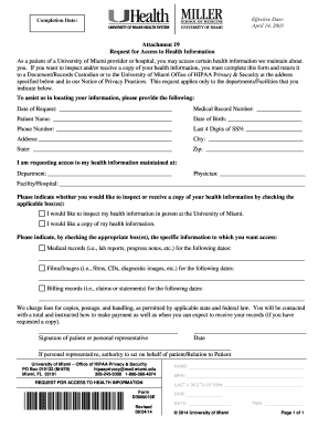 Request for Access to Health Information