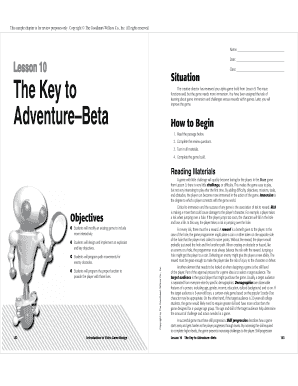 Video Game Design Lesson 10 Worksheet