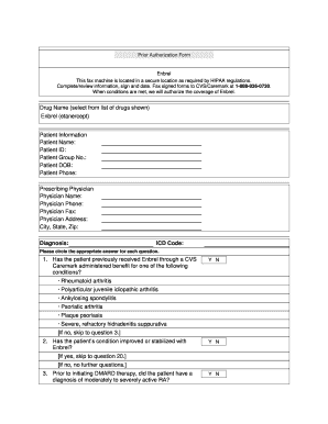 Enbrel Prior Authorization Form