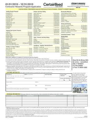 CertainTeed Contractor Rewards Program Application
