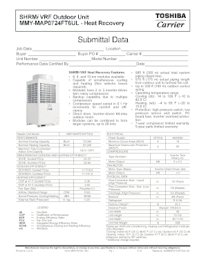 SHRMi VRF Outdoor Unit Submittal Data
