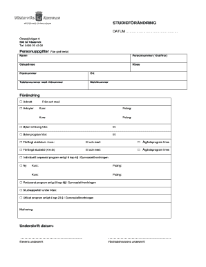 Study Change Form
