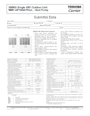 SMMSi VRF Heat Pump Submittal Data