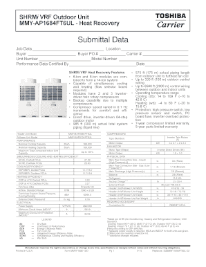 Carrier VRF Outdoor Unit Submittal Form