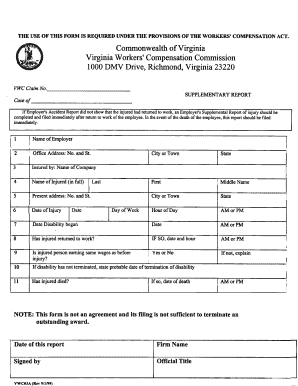 Virginia Workers' Compensation Supplementary Report