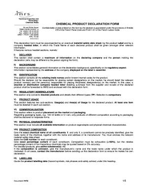 Déclaration de produit chimique