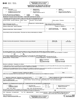 Canadian Forces Service Record Application