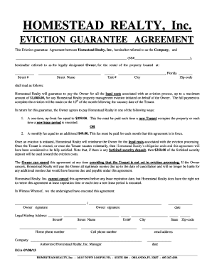 Eviction Guarantee Agreement