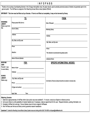 InfoPass Library Access Form