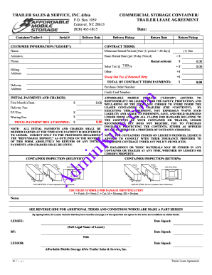 Trailer Lease Agreement