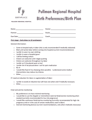 birth plan checklist Forms and Templates - Fillable ...