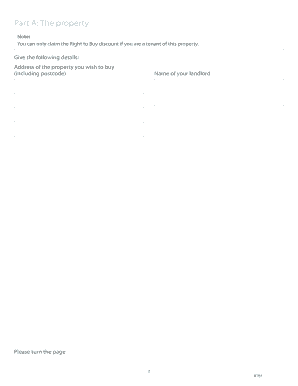 Right to Buy Claim Form RTB1