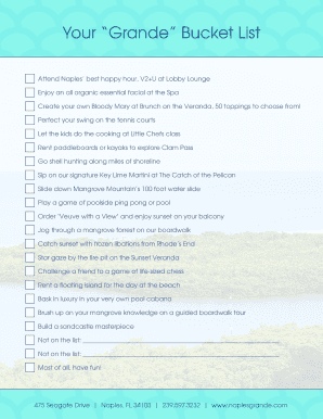Grande Bucket List