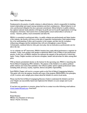 PRSSA Fair & Ethical Campaigning Pledge