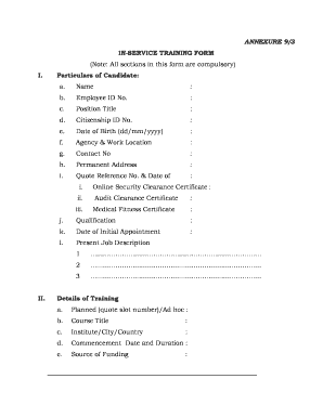 In-Service Training Form