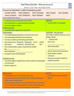 Blood Thinner Safety Plan