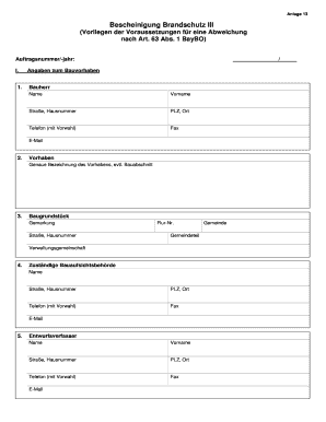 Bescheinigung Brandschutz III