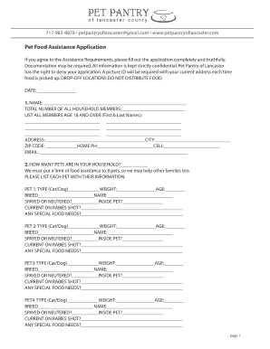 Pet Food Assistance Application