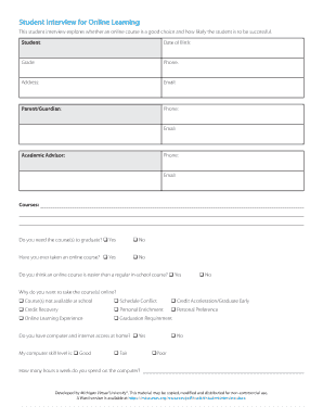 Student Interview for Online Learning