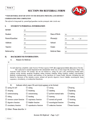Section 504 Referral Form