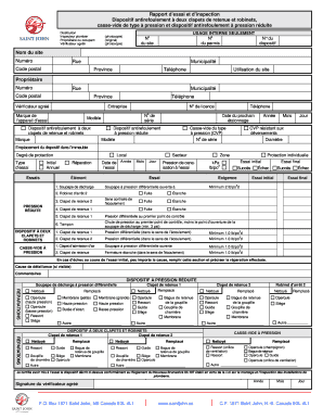 Rapport d’essai et d’inspection