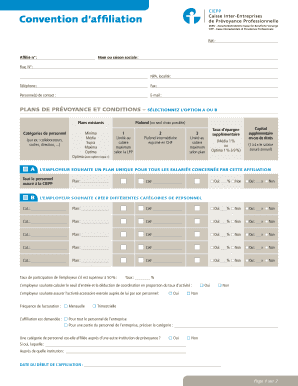Convention d’affiliation