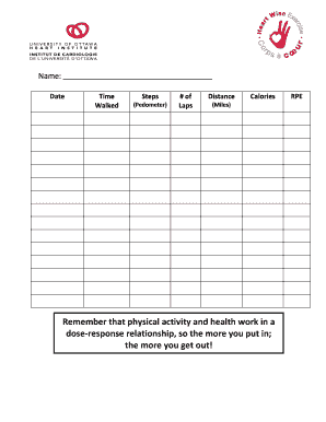 Walking Activity Log and Calorie Calculator