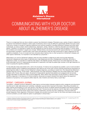 Alzheimer's Disease Patient Caregiver Journal
