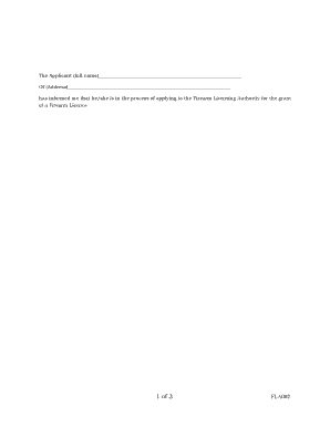 Firearm Licensing Medical Certificate