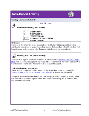 Volunteer Schedule Creation Activity