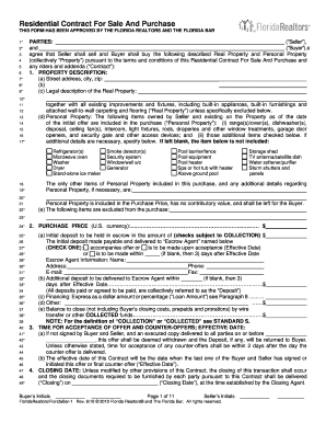 Florida Residential Contract For Sale And Purchase