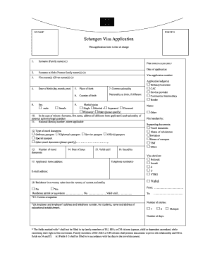Schengen Visa Application Form