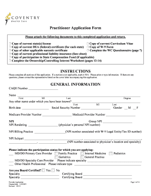 Practitioner Application Form