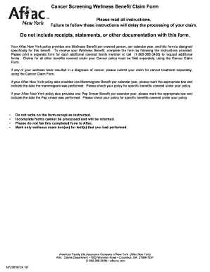 Cancer Screening Wellness Benefit Claim Form